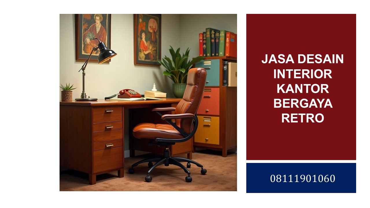 jasa desain interior kantor bergaya retro