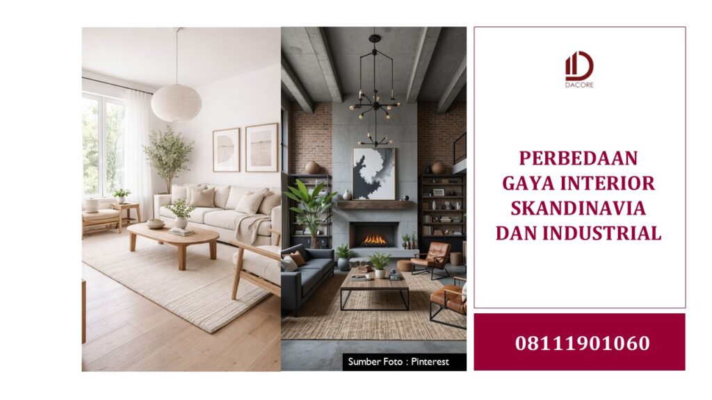 PERBEDAAN GAYA INTERIOR SKANDINAVIA DAN INDUSTRIAL