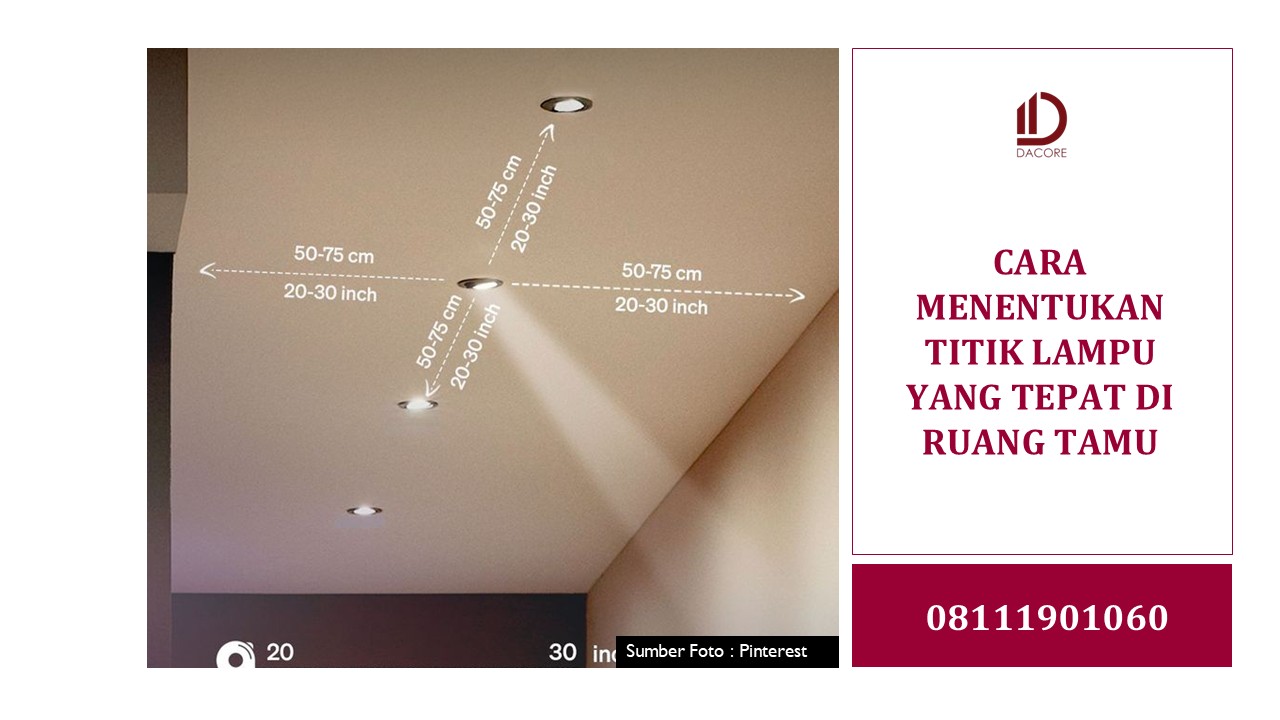 CARA MENENTUKAN TITIK LAMPU YANG TEPAT DI RUANG TAMU