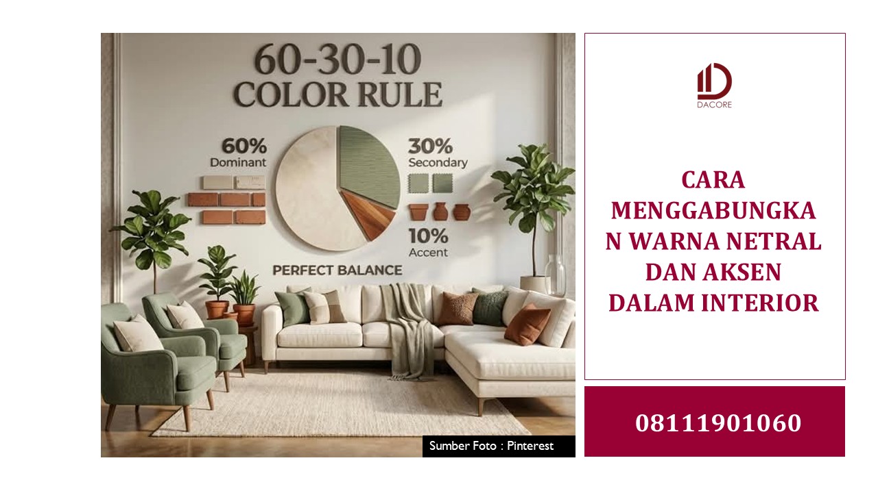 CARA MENGGABUNGKAN WARNA NETRAL DAN AKSEN DALAM INTERIOR